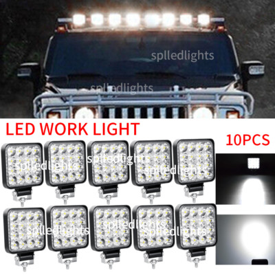 10x 48W LED Work Pod Truck OffRoad Tractor Spot Flood Lights Lamp 12V 24V Square