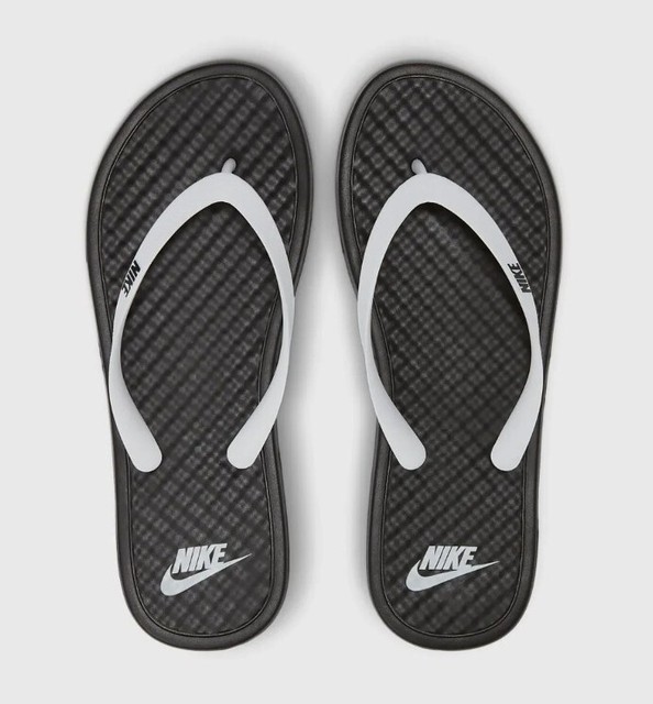 nike men's on deck flip flops black black white