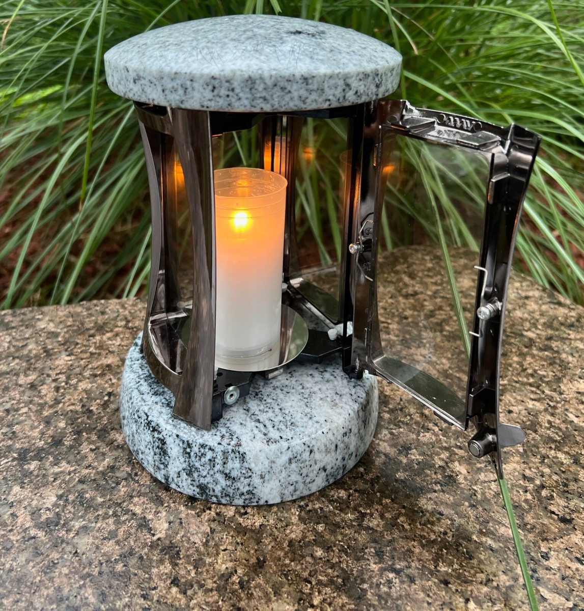 Grablaterne Aus Stahl Mit Erdanker – 21 Cm Hoch, Pulverbeschichtet, Für Grabkerzen Oder LED-Lichter