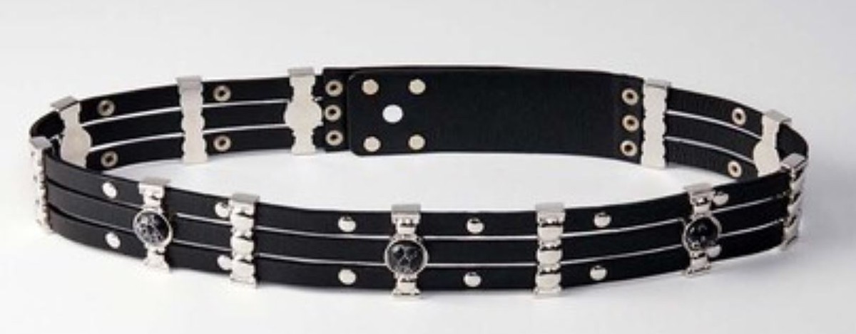Maje High-Waisted Belt with Metal in Black Leather Maje_MFACE00420-2517_F_1.jpg main image 3