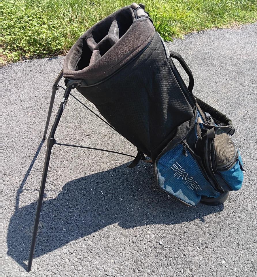 PING Hoofer 2 Vintage Golf Stand Bag Blue/Black Dual Strap Carry 4-Way Divider - Image 3 of 4