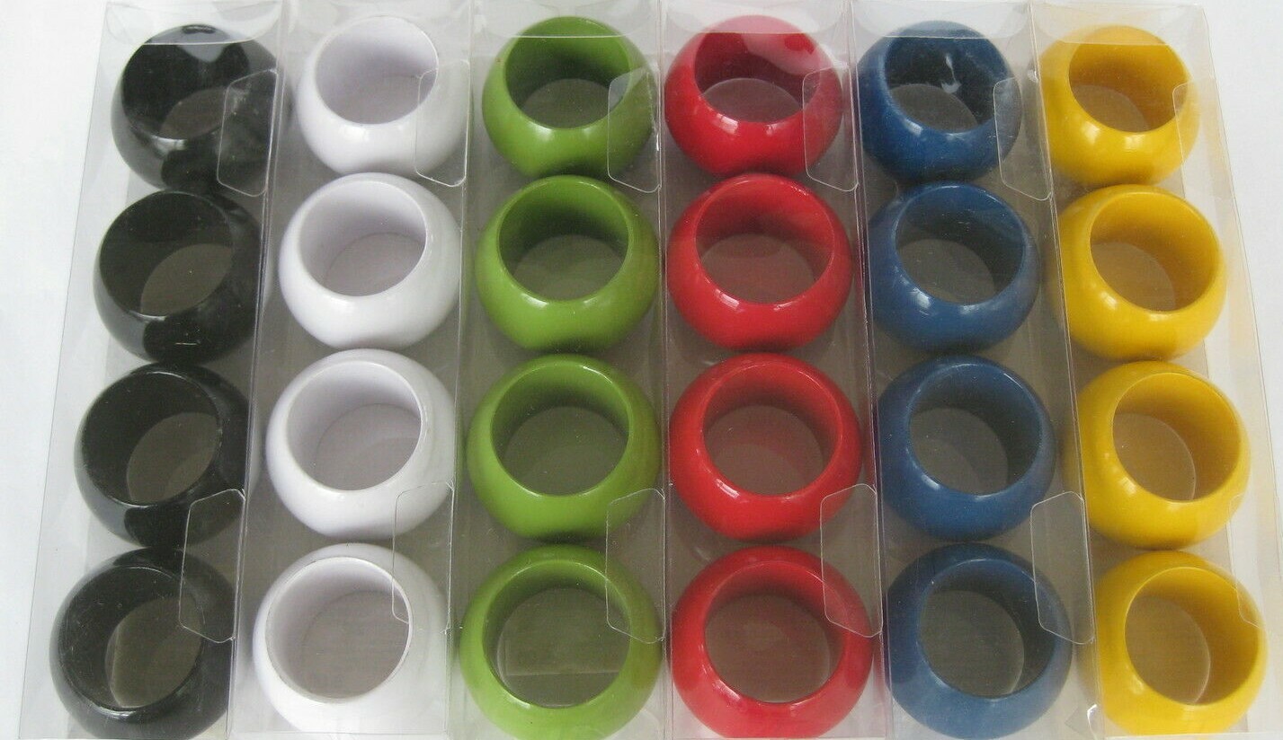 2x 4 hochwertige Serviettenringe Holzringe natur Holz natürlich Serviettenhalter