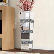Verspiegelte hohe Bodenvase zerkleinerte Diamant-Bodenvase für Corner Flur Büro
