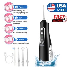 Cordless Water Flosser Dental Oral Irrigator Pick Teeth Cleaner 4 Jet Tips