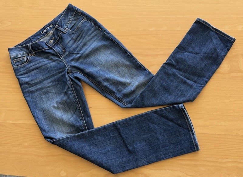 Maurices Jeans Womens Size 3/4 Reg Straight Blue Denim Designer Pockets RN#51783