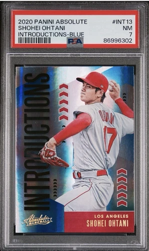 🔥2020 Panini Absolute MLB #INT13 Shohei Ohtani Introductions-Blue PSA 7