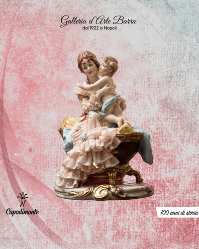 Capodimonte porcelain..Motherhood, first smiles porcelain lace dress. - Picture 3 of 9