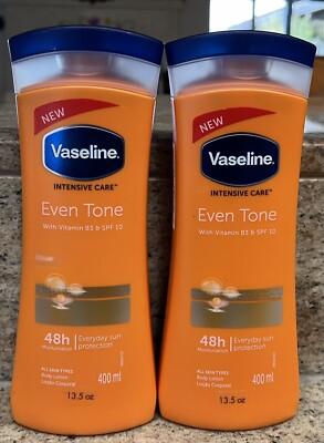 Vaseline Intensive Care Healthy Even Tone Viramin B3 SPF10 Body Lotion 400ml X2