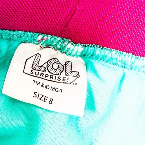 LOL Surprise! Green and Pink Tulle Overlay Skirt Girls Size 8 - Picture 4 of 4