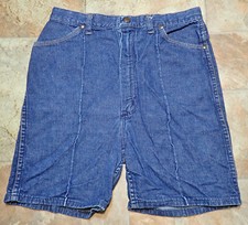 Vintage 1960s 70s Wrangler Slim Blue Denim Shorts USA Made Womens 29" Waist
