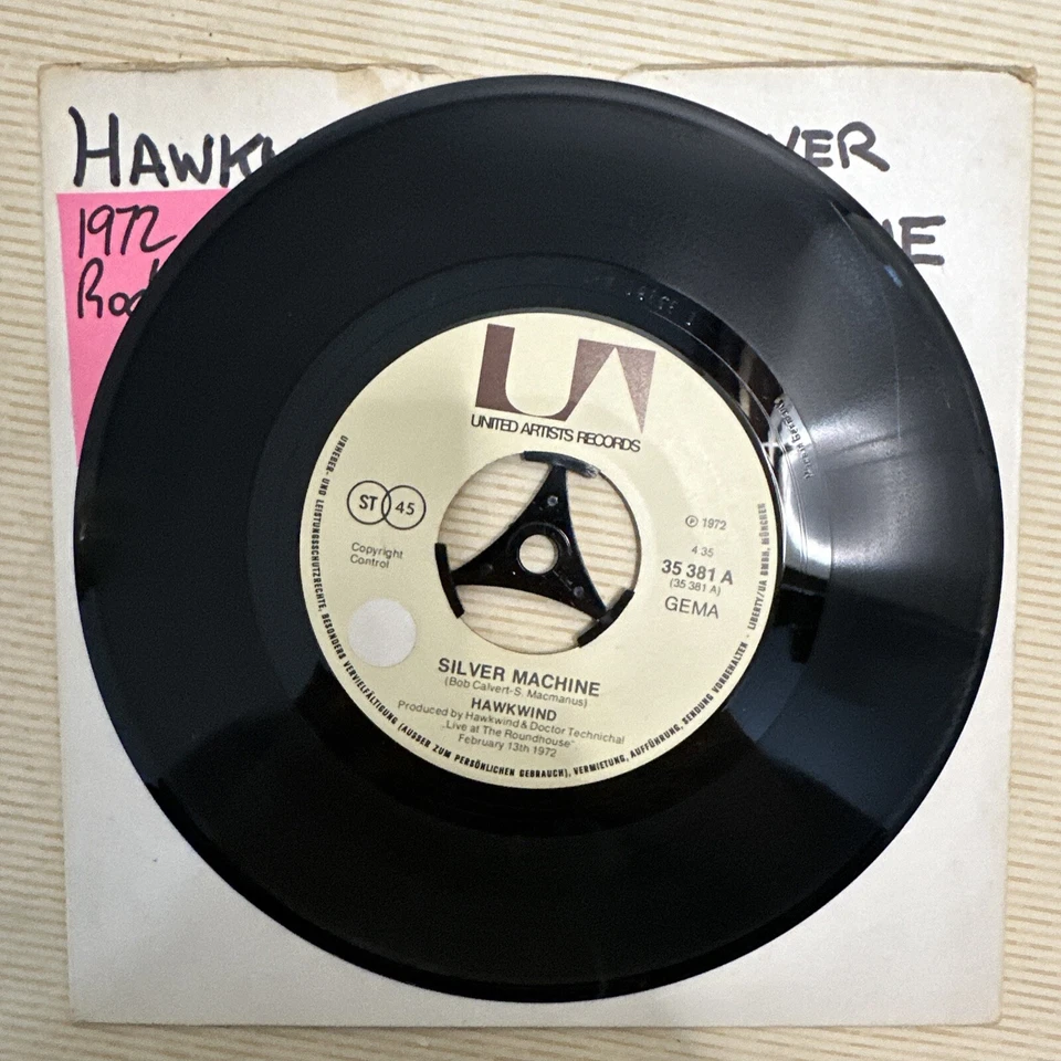Hawkwind - Silver Machine 7” Vinyl Record Single VG+ Foto 3 de 4