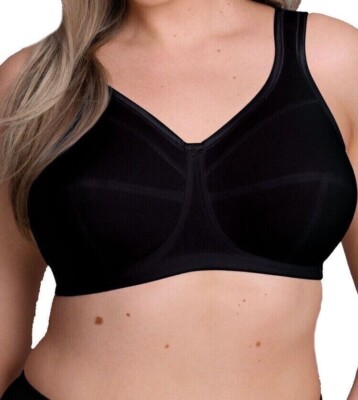 Anita Jana Comfort BH Gr.48C schwarz ohne Bügel weich fester Halt Vollschale 5427