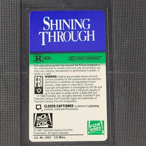 Shining Through VHS 1992 Michael Douglas Melanie Griffith Liam Neeson TESTED - Picture 8 of 10