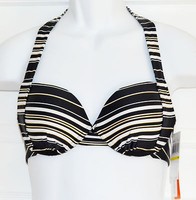 Captiva By Christina Bahia Halter Push Up Striped Bikini Top Sz M (k5) Captiva By Christina Bahia Halter Push Up Striped Bikini Top Sz M (k5)