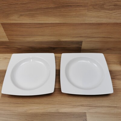 2 x Luminarc feine Qualität weiß Porzellan 8,5'' quadratische Beilagen/Dessertteller
