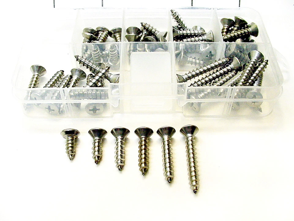 Mopar #10 Stainless Steel Oval Phillips Head Automotive Sheet Metal Trim Screws  - Image 2 of 4