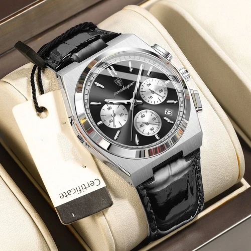 Luxus Herrenuhr Wasserdicht Leuchtend Chronograph Datum Quarz Herrenuhren Geschenk - Bild 9 von 32