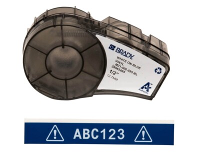 M21-500-595-BL Brady weiß auf blau 6,4 m x 12,70 mm Innen Außen Vinyl Etikett