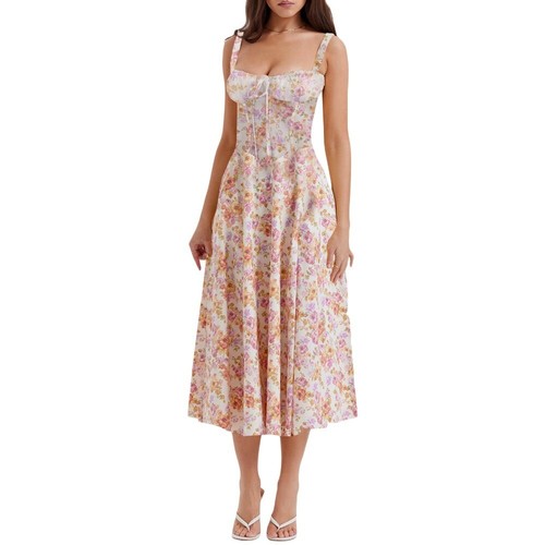 Frauen Sommer Damen Röcke Zärtlichkeit Kleider Französisch Elegant Stilvoll - Picture 6 of 7