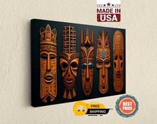 African Mask Canvas Classic Design Wall Art Africa Art Print Durable