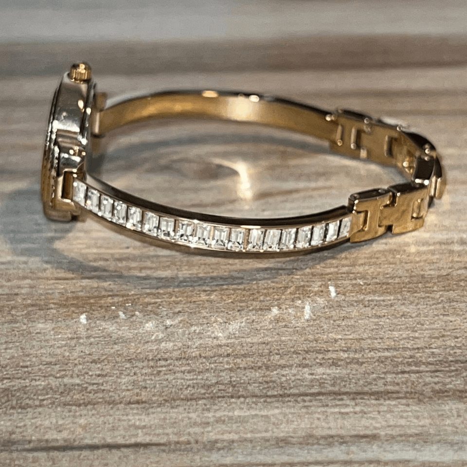 Badgley Mischka watch woman’s crystal mother of pearl tested BA