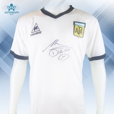 Maglia Diego Maradona firmata Argentina 1982 Mondiali Spagna Home con certificato di autenticità