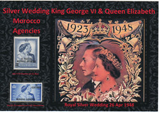KING GEORGE VI DISPLAY OF 1948 SILVER WEDDING MOROCCO AGENCIES ISSUE MINT MM#1