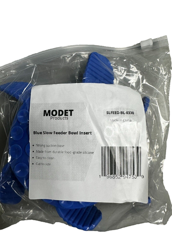 MODET Blue Slow Feeder Bowl Insert Suction Silicone Easy Clean Pet Food - Picture 2 of 2