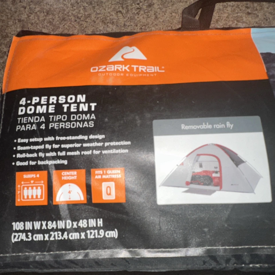 New Ozark Trail 4 Person Dome Tent Camping Outdoor Family Outings Picnic Hiking  - Image 4 of 4