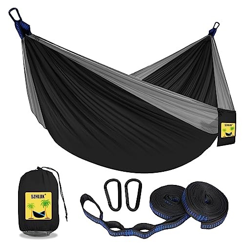 Camping Hammock Double & Single Portable Hammocks with 2 Tree Straps, Great