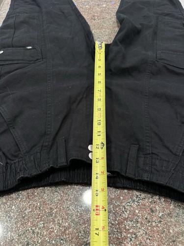 Pantalone uomo Vans L nero tela servizio cargo largo affusolato aderente Y2K nuovo con etichette - Foto 10 di 14