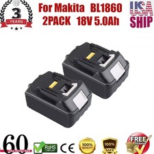 2Pack 5.0Ah 18V For Makita LXT Lithium-Ion BL1830 BL1850 BL1860 Tool Battery