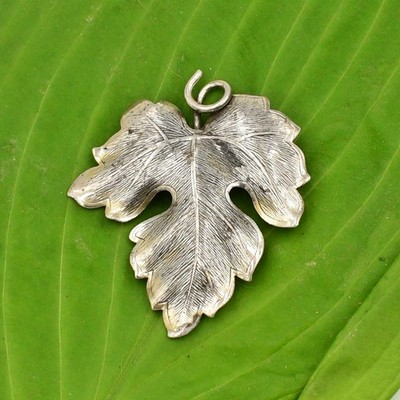 Sterling Silver 925 Designer Celart Textured Leaf Brooch/Pin