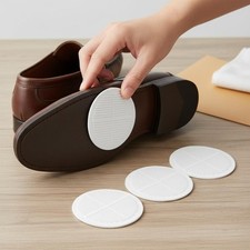4 Pieces Round Sole Protector Pad Textured Design Stick-on Shoe Grip