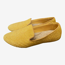 Birdies Yellow Woven Textile Slip On Loafer Starling Flats Almond Toe Comfort 6