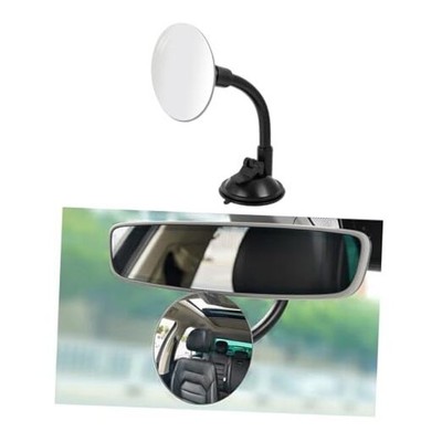Blind Spot Adjustable Car Mirror Rotate Suction Cup Black Arm Rearview Round