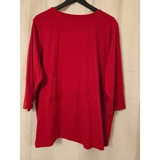 CJ Banks Womens 2X Red Top Koala Bear Christmas Holiday Three Quarter Sleeve