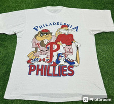 Phillies Looney Tunes Taz baseball short sleeve white color shirt KV28057