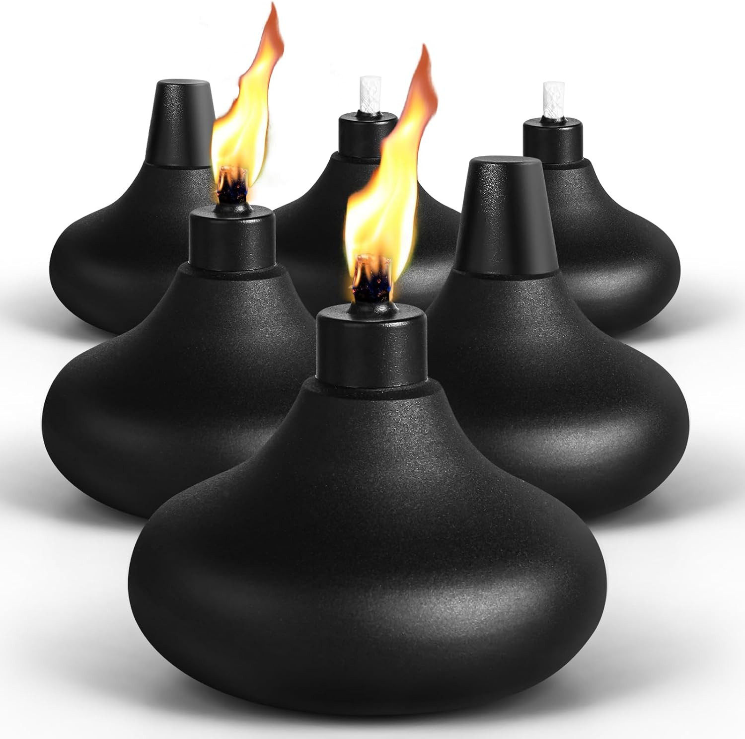 6 Pack Metal Table Top Torches, 24.5Oz Citronella Torches fo