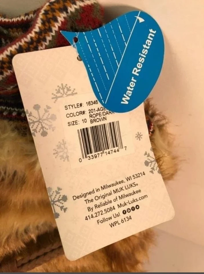 NUEVO CON ETIQUETAS Muk Luks Sigrid Leela Marrón Imitación Piel Tirar hasta la Rodilla Mocasín Botas 10 Foto 4 de 4