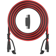 12Ft SAE to SAE Extension Cable 16AWG Quick Disconnect for Automotive Solar