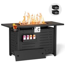 US Stock-Propane Fire Pit 45" Gas Fire Pit Table 60,000 BTU Patio Heater & Cover