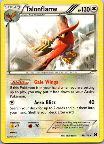 Talonflame 96/114 STS XY - Steam Siege NM Pokemon