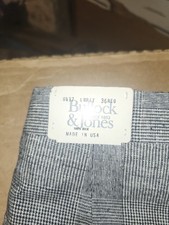 NWT VTG Bullock Jones houndstooth Glen plaid Pleated Pants Sz 36 silk usa made