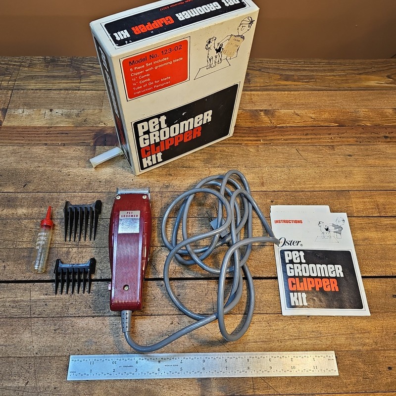Vintage Oster Pet Grooming Clipper Kit Model 123-02 • ELECTRIC Hair Clipping ☆US
