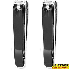 Heavy Duty Stainless Steel Nail Clippers Ergonomic Handle Sharp Blades Nail File