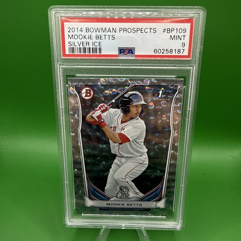 Mookie Betts 2014 Bowman Prospects BP109 Silver Ice PSA 9 MINT Rookie RC