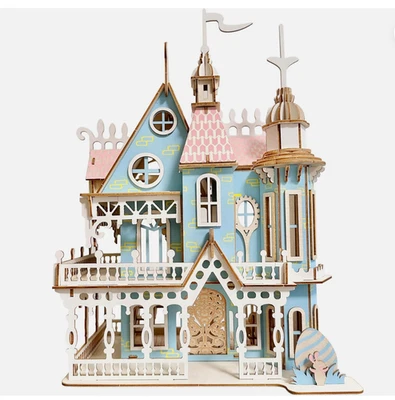 DIY 3D Wooden Viila Puzzle Set - Build Your Own Fantasy Villa, 174 Pieces - Image 1 of 4