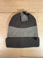 Alpine Design Men s Cuff Beanie Hat Light Gray Striped Winter Ski Snow OSFA NWT