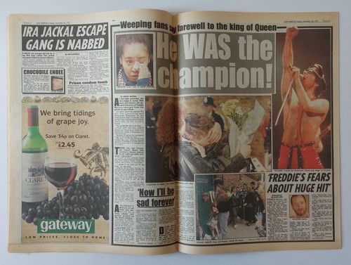 FREDDIE MERCURY - The Last Moments & Rock Star Dead - 2 x UK NEWSPAPERS Nov 91 - Picture 10 of 13